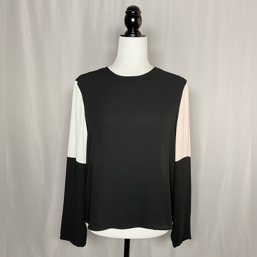 BCBG Black, Beige and White Women's Top Size M